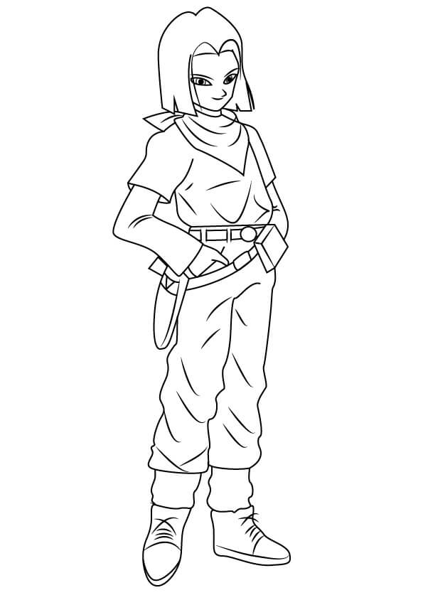 Coloriage Dessiner un android 17 souriant