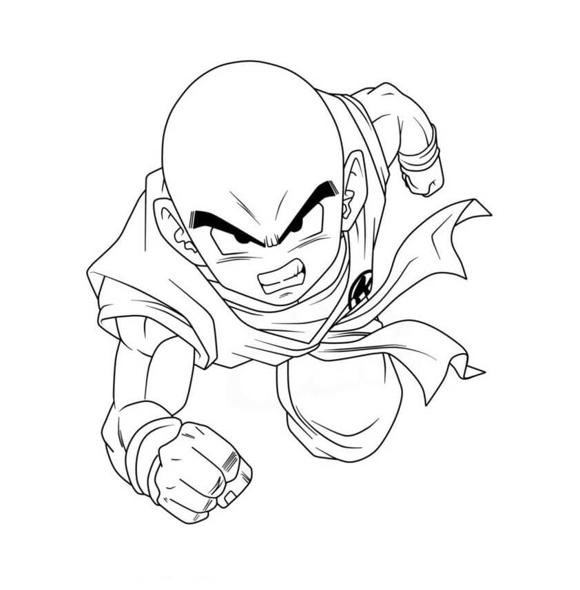 Coloriage Enrager Krillin