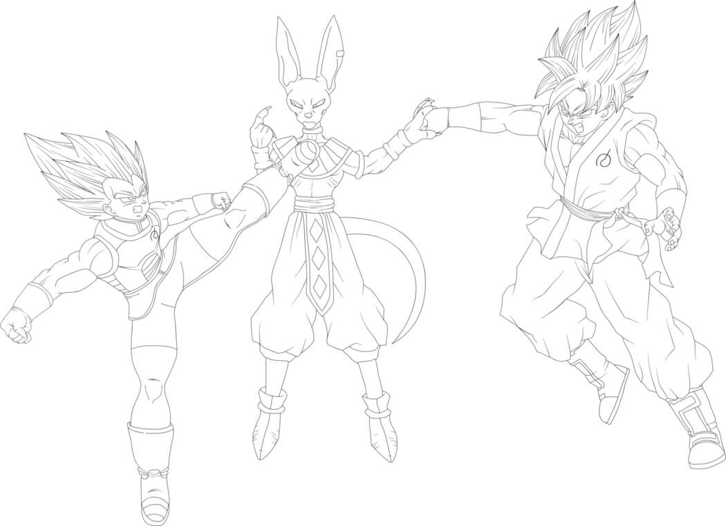 Coloriage Formation Beerus Pour Goku Et Vegeta