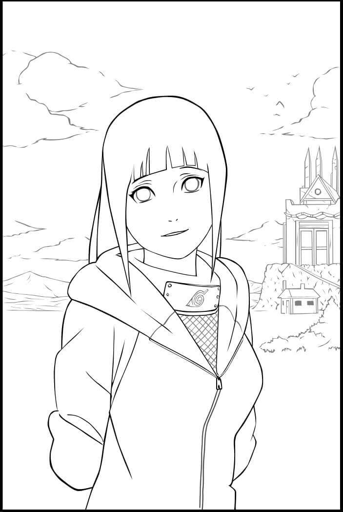 Coloriage Heureuse Hinata