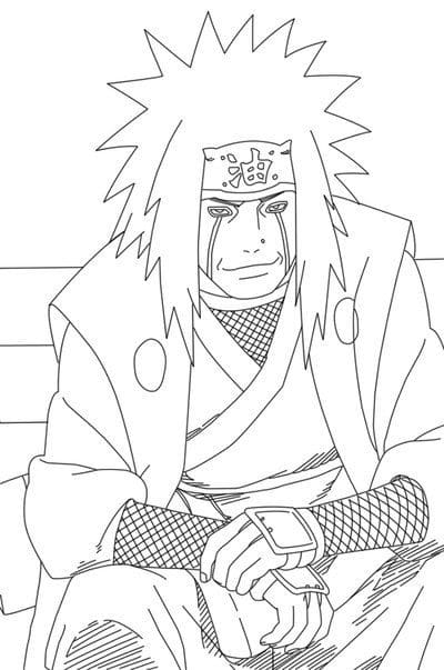 Coloriage Heureux Jiraya