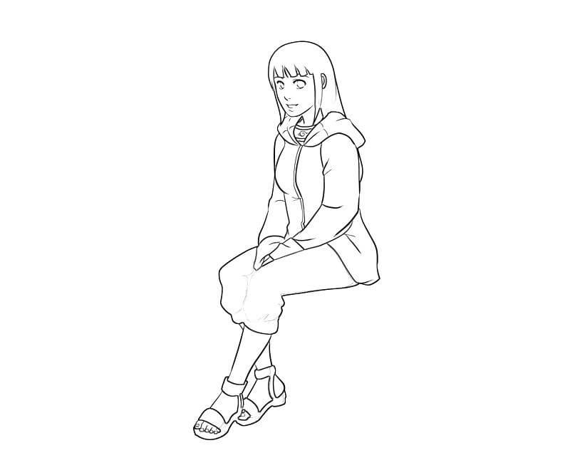 Coloriage Hinata sourit