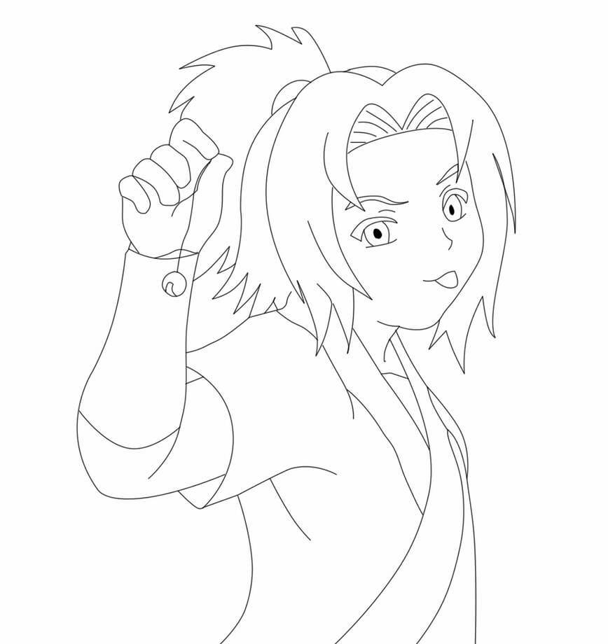 Coloriage jeune tsunade