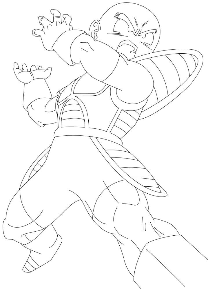 Coloriage Krillin Utilisant Ses Compétences