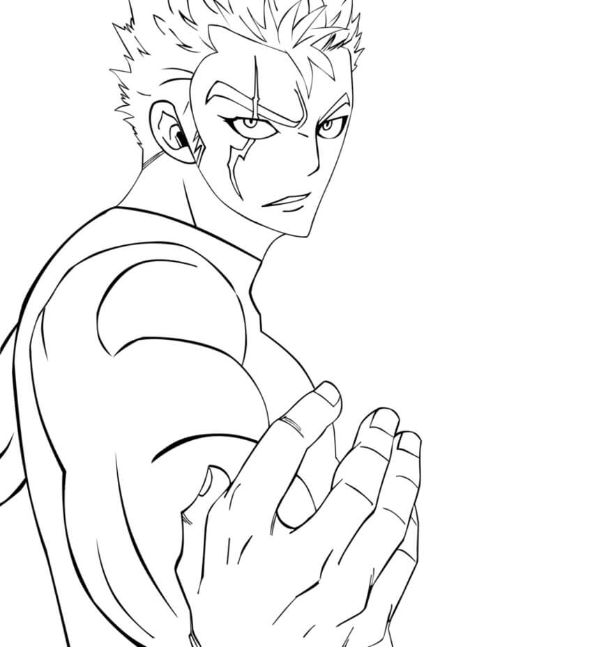 Coloriage Laxus se bat