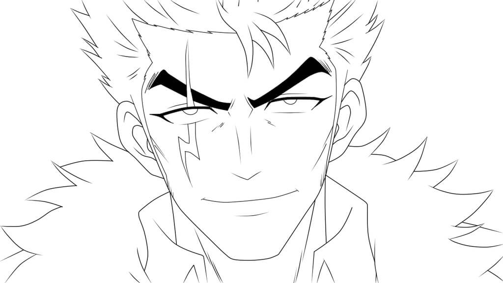 Coloriage Laxus souriant