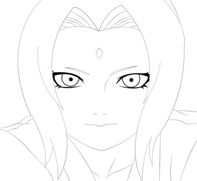 Coloriage Le visage heureux de Tsunade