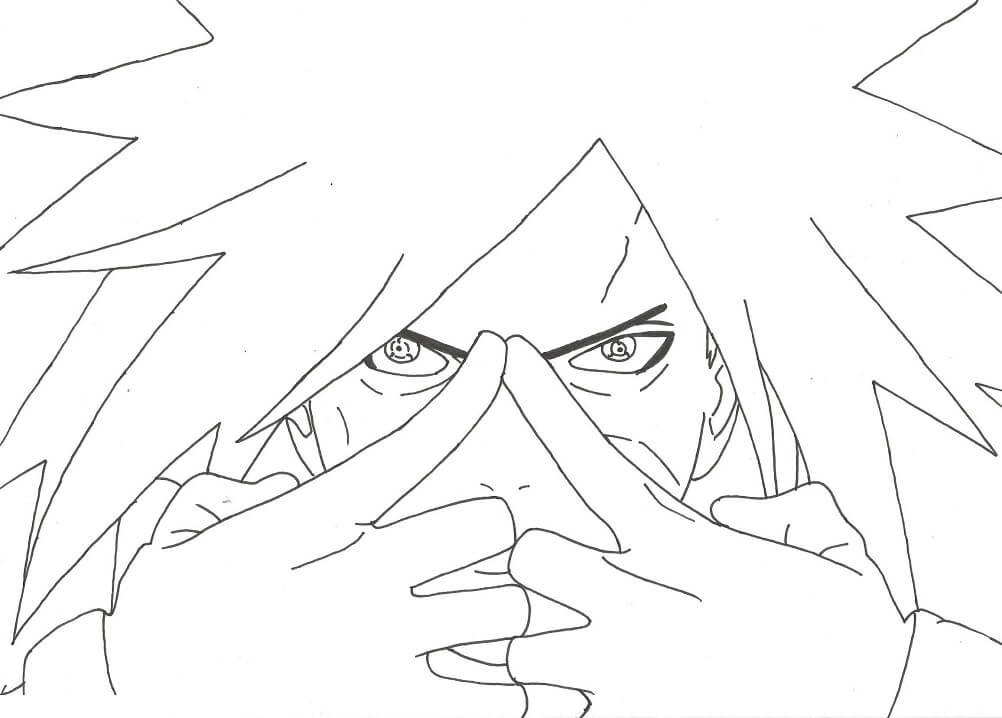 Coloriage Madara En Utilisant Ninjutsu