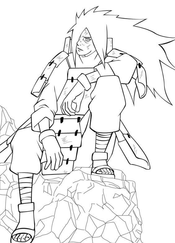 Coloriage Madara Est Assise