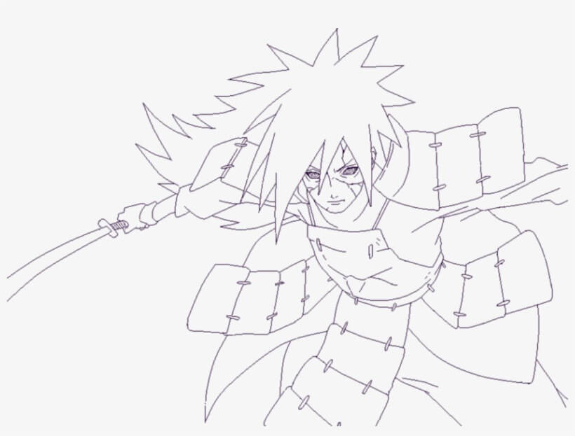 Coloriage Madara Tenant Une Épée