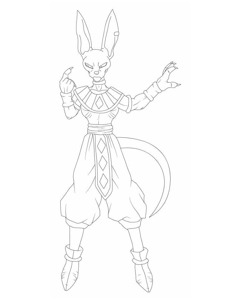 Coloriage Malheureux Beerus