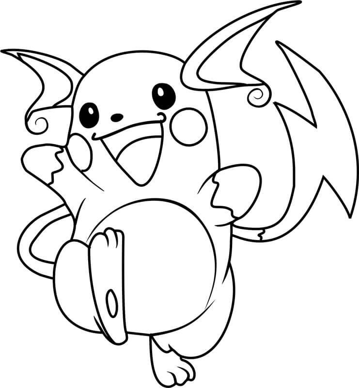 Coloriage Raichu est heureux