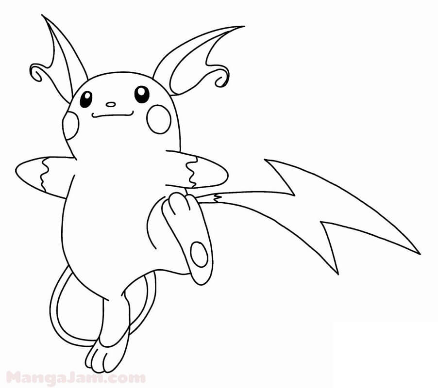 Coloriage Raichu sourit