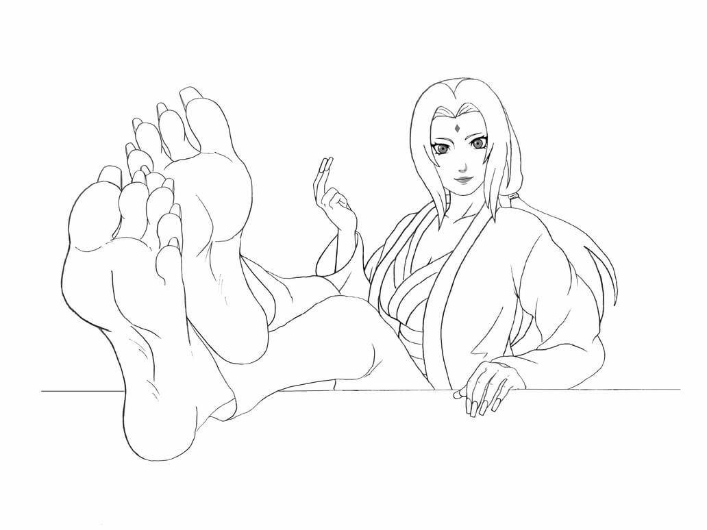 Coloriage Tsunade se détend