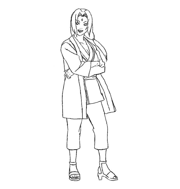 Coloriage Tsunade souriante