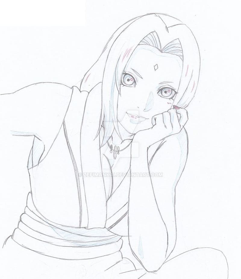 Coloriage Tsunade sourit