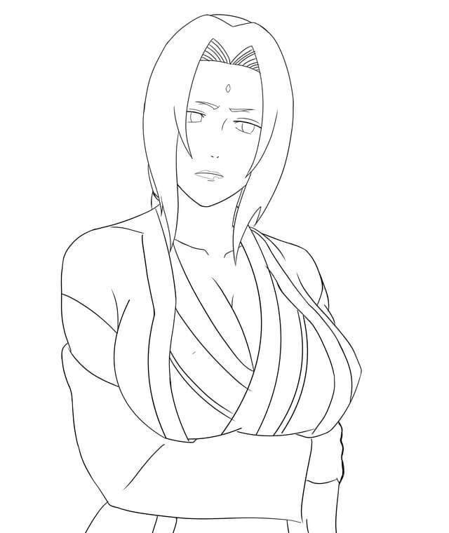 Coloriage Tsunade triste