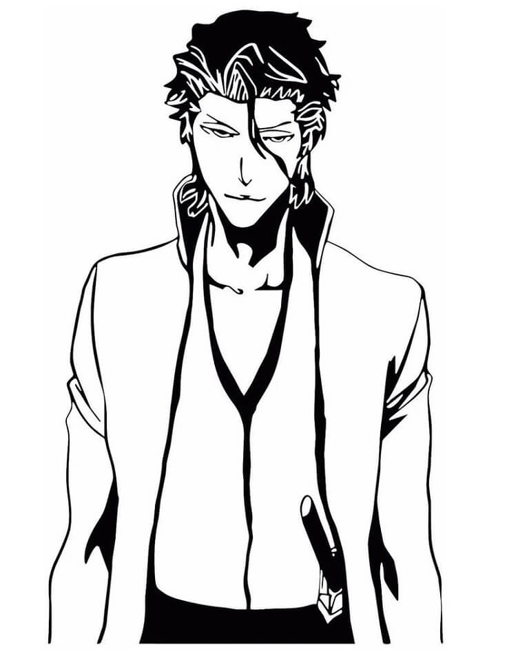 Coloriage Aizen de Bleach