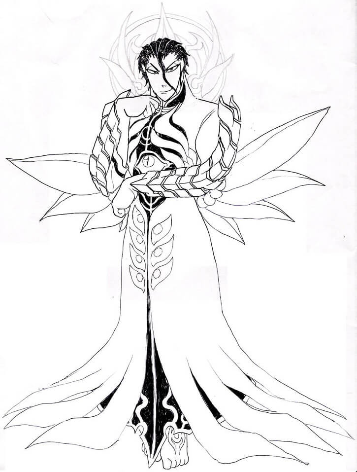 Coloriage Aizen maléfique