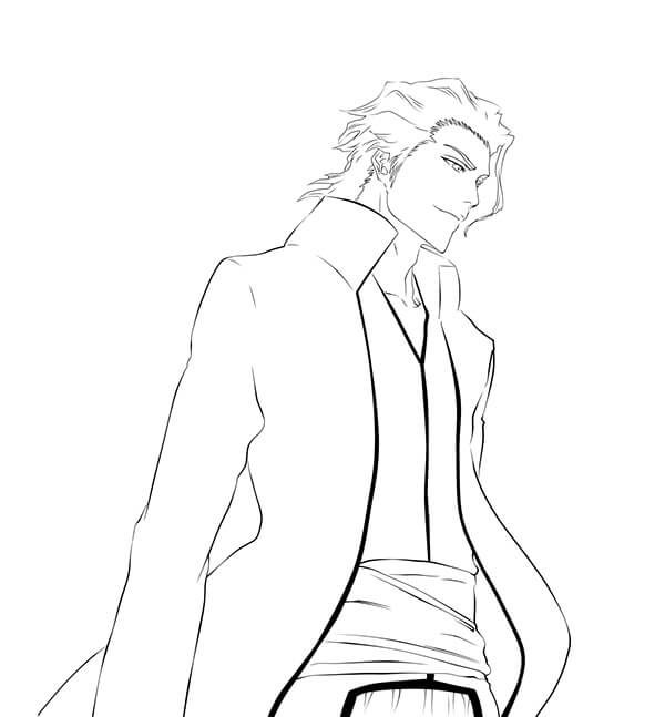 Coloriage Aizen sourit