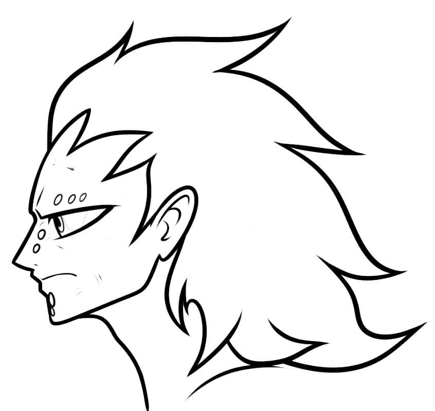 Coloriage Le visage de Gajeel