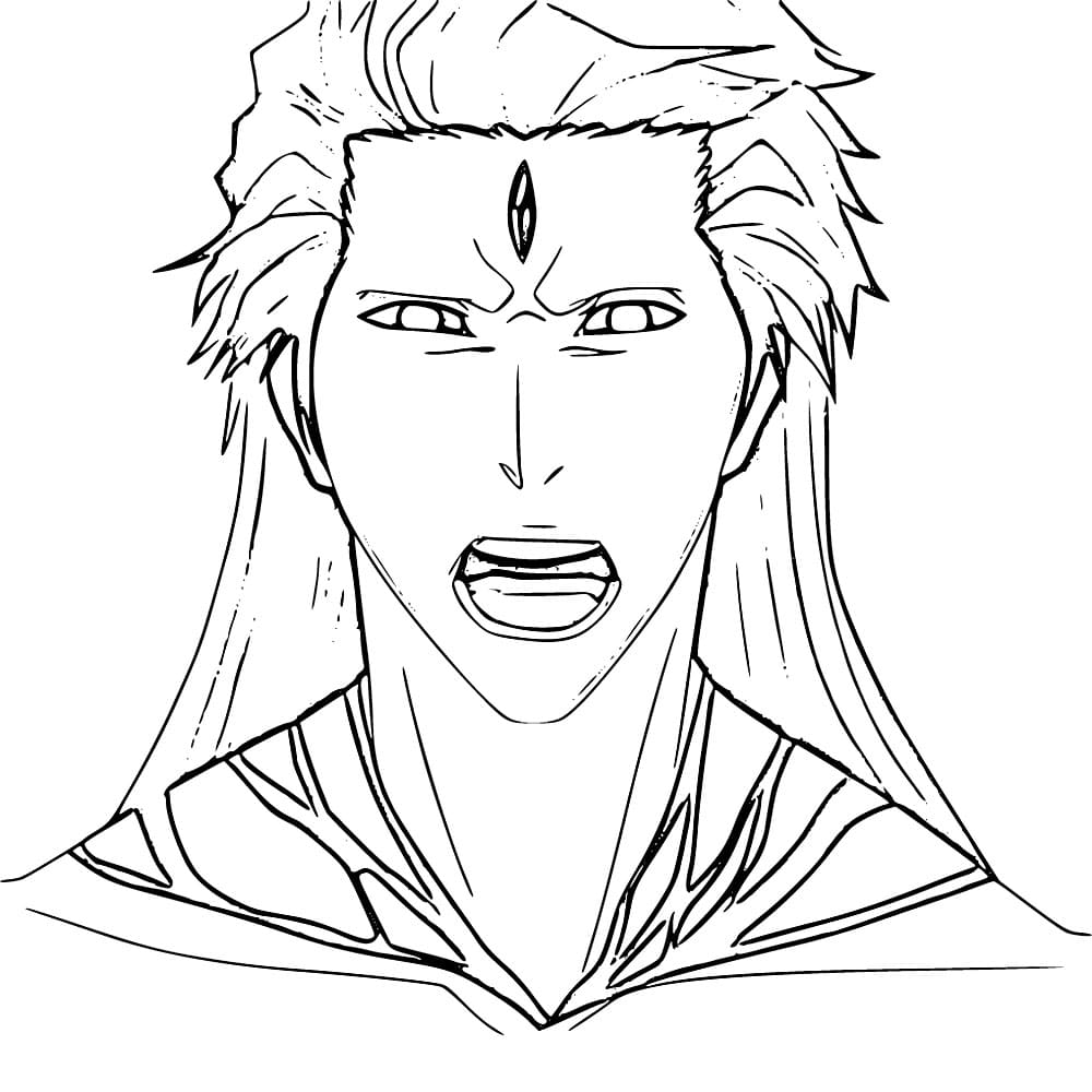 Coloriage Sosuke Aizen en colère