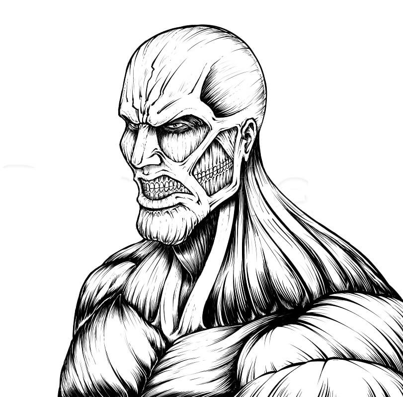 Coloriage Titan Colossal en colère