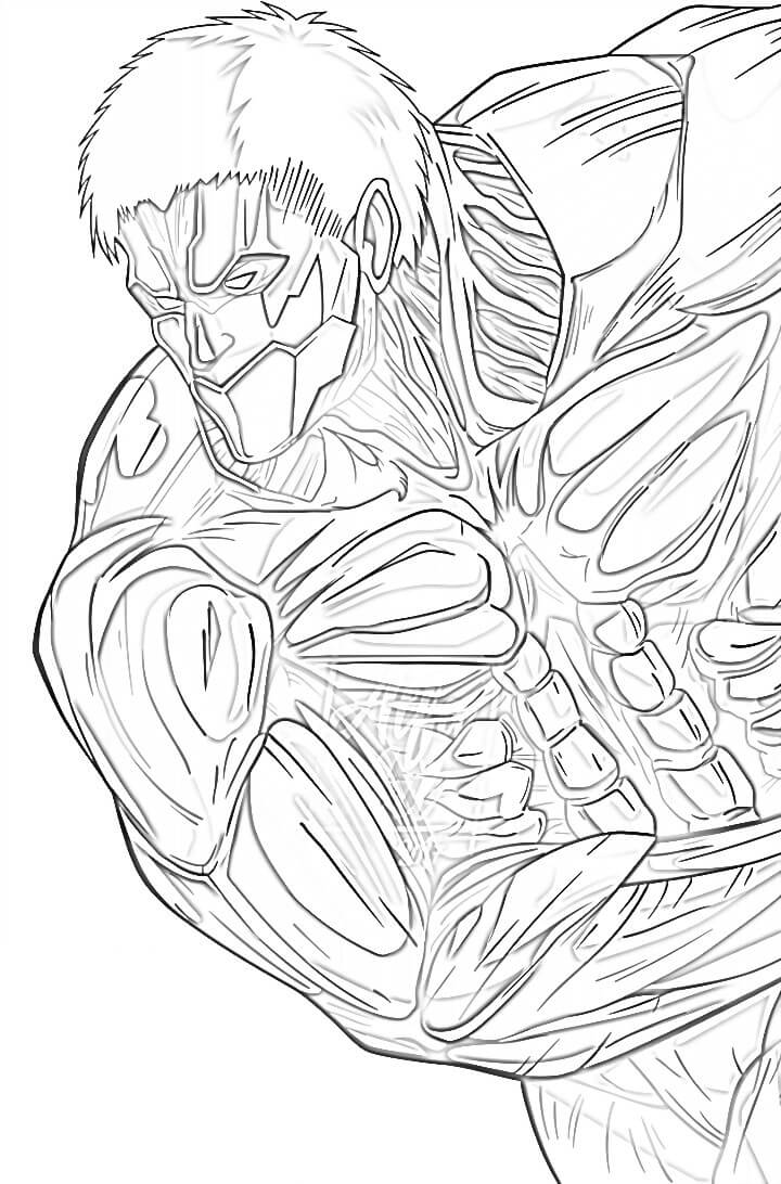 Coloriage Titan Cuirassé de l'attaque des Titans