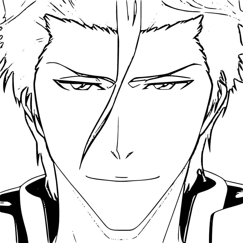 Coloriage Visage de Aizen