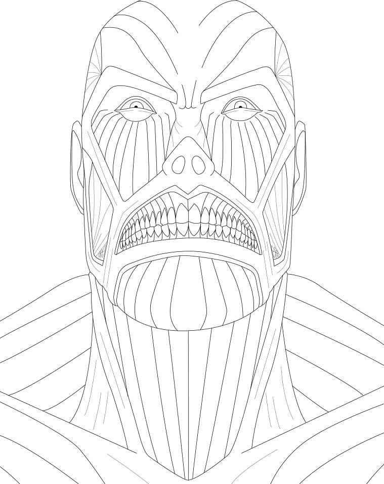 Coloriage Visage de titan Colossal