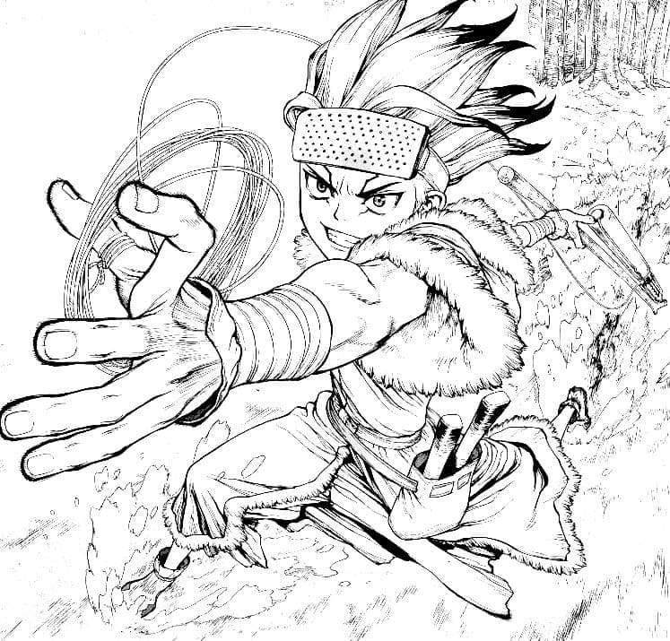 Coloriage Action Senku