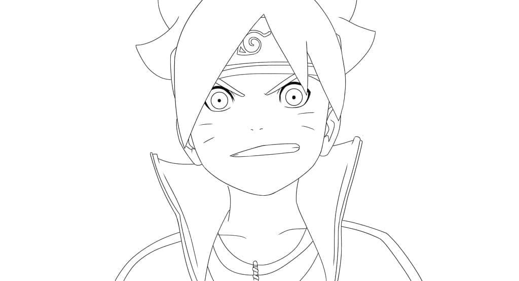 Coloriage boruto is smiling