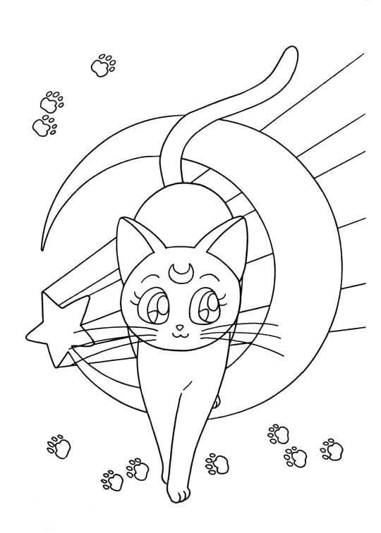 Coloriage Artémis cool Sailor Moon