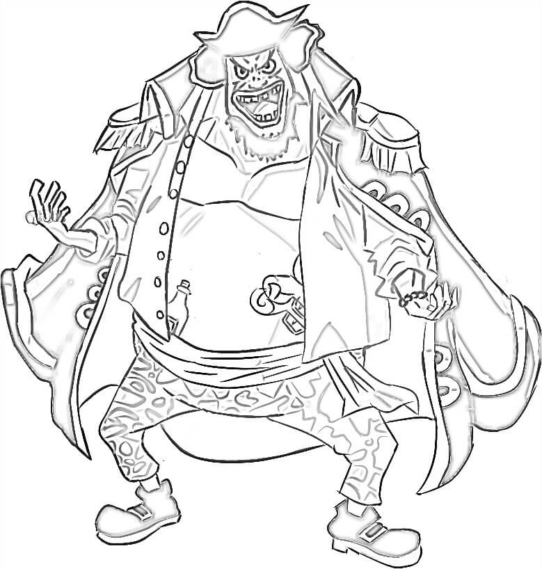 Coloriage Barbe Noire de One Piece