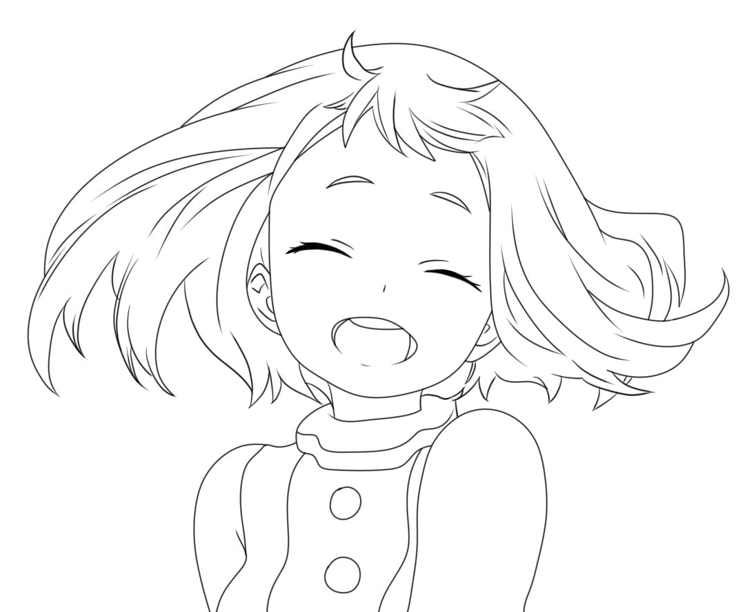 Coloriage Belle Uraraka