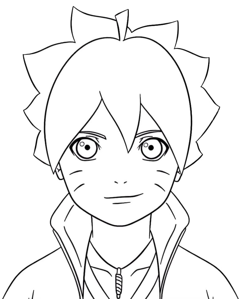 Coloriage Boruto Souriant