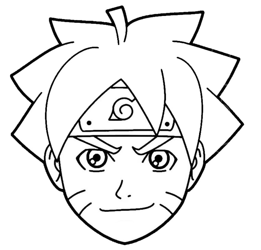 Coloriage Boruto Tête