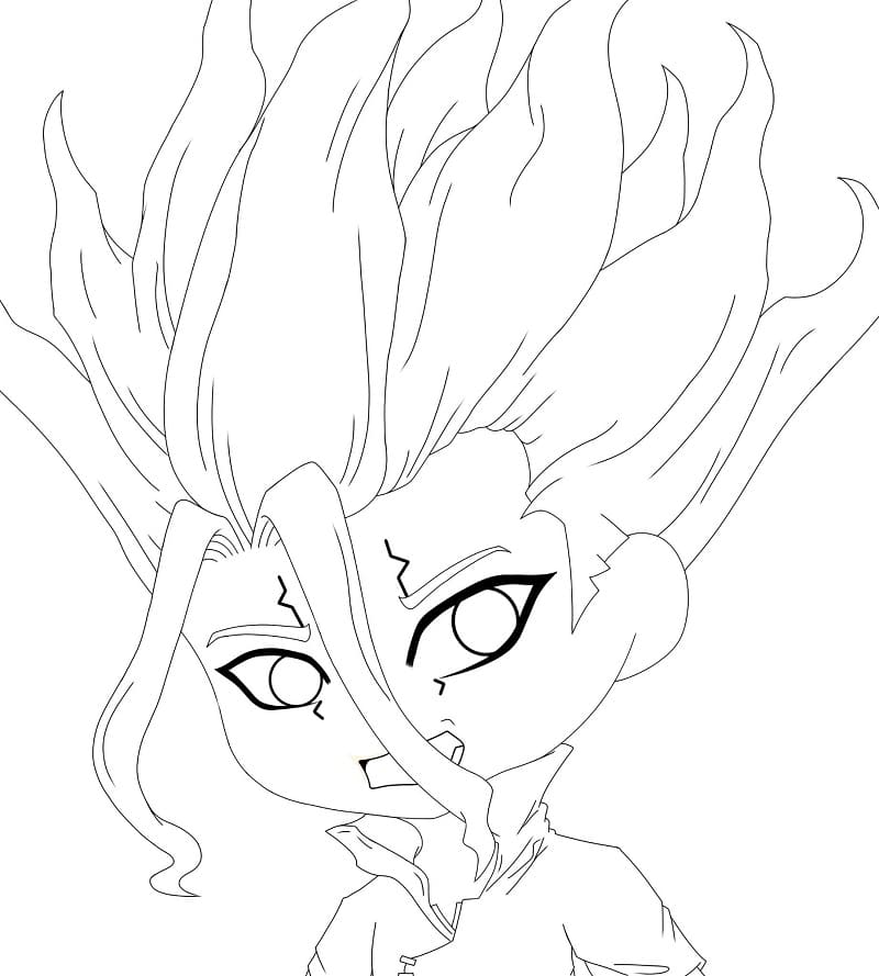 Coloriage Chibi Senku