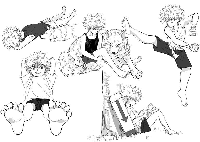 Coloriage Entraînement De Killua