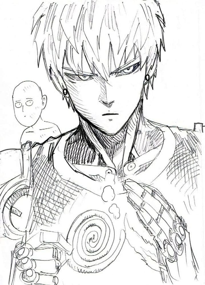 Coloriage Génos Et Saitama