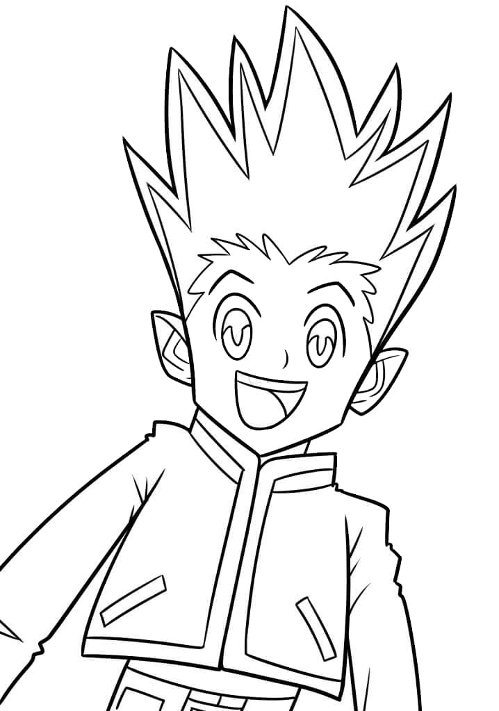 Coloriage Gon Freecss souriant