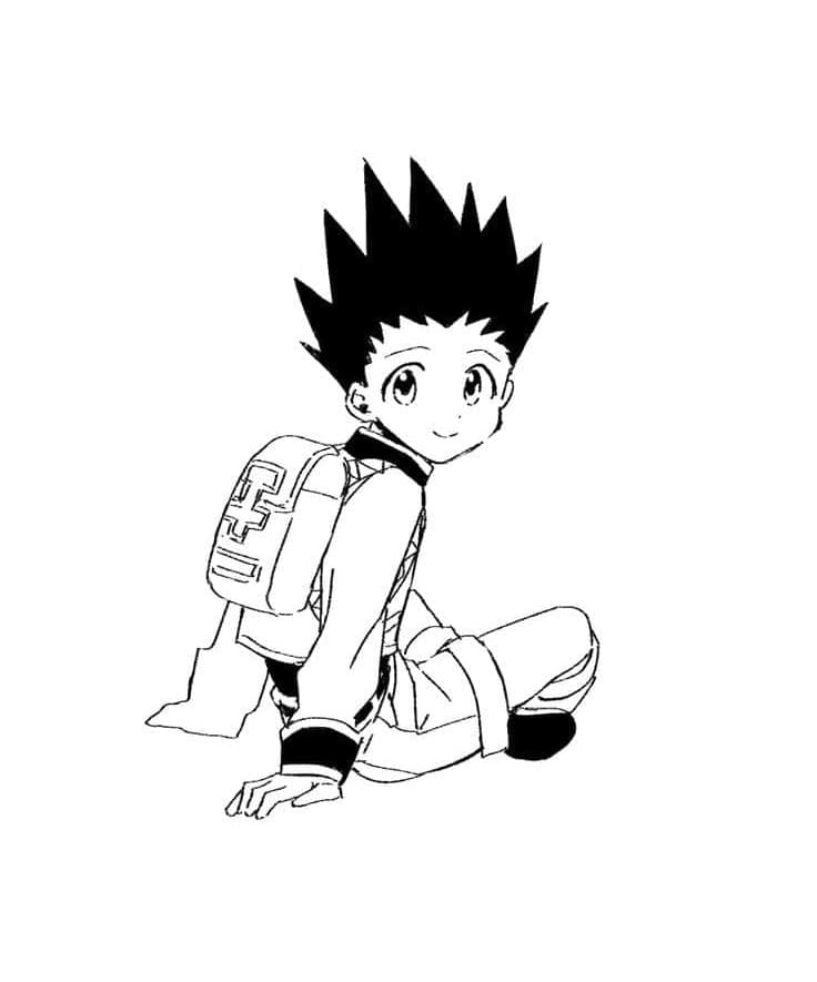 Coloriage Gon sourit