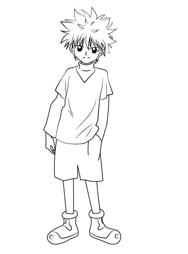 Coloriage Heureux Killua