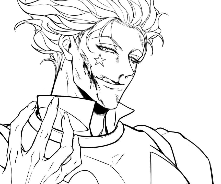 Coloriage Hisoka est blessé