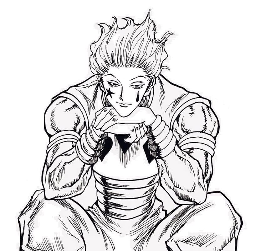 Coloriage Hisoka regarde