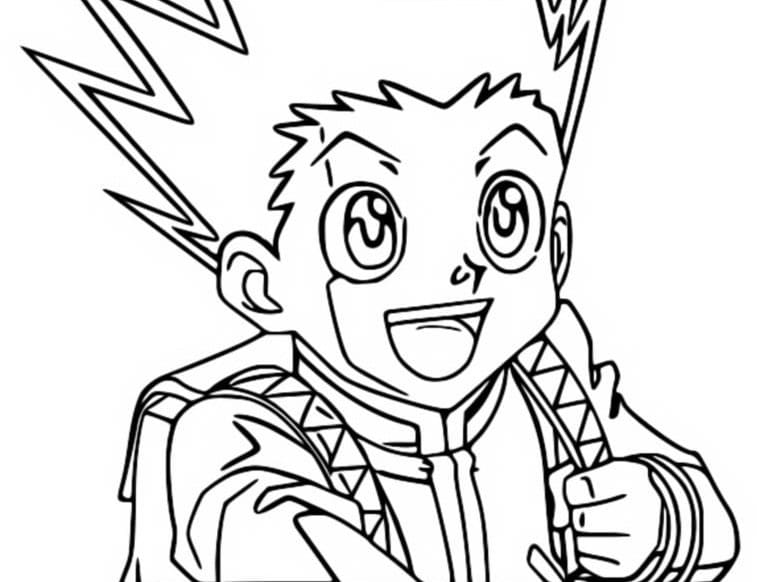 Coloriage Image de contour de Gon Freecss