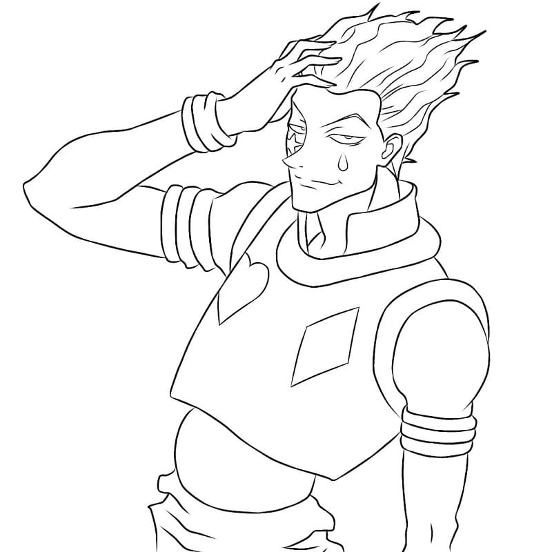 Coloriage Image de contour d'Hisoka