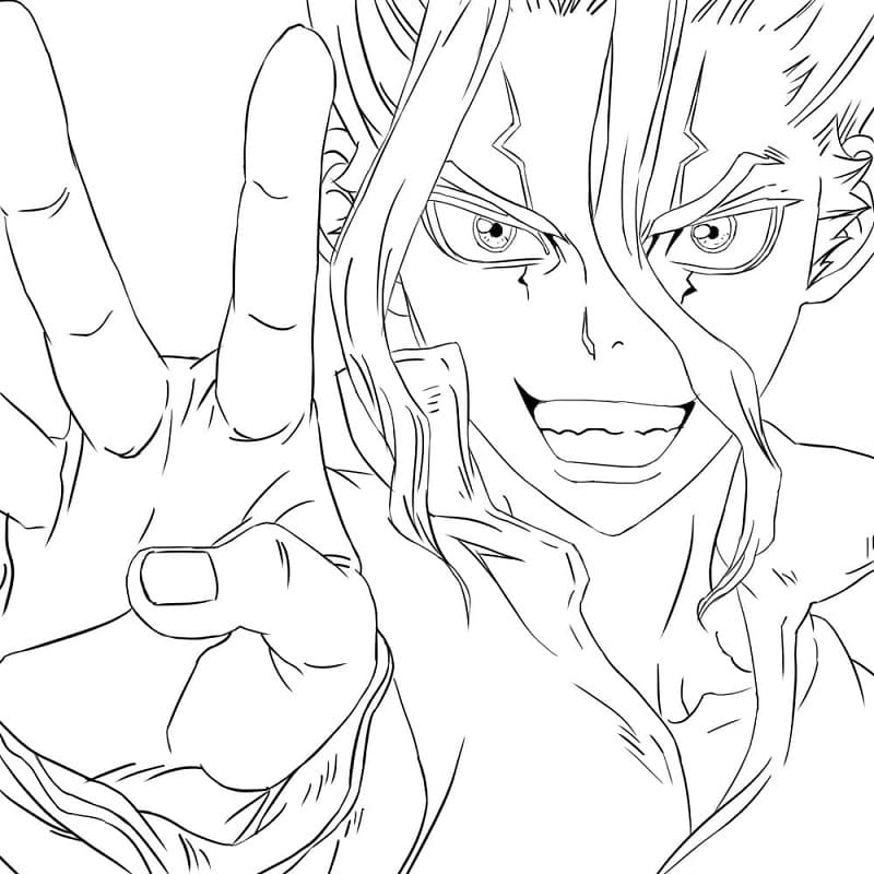 Coloriage Incroyable Senku