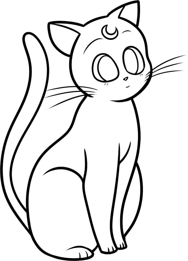 Coloriage Joli chat Sailor Moon