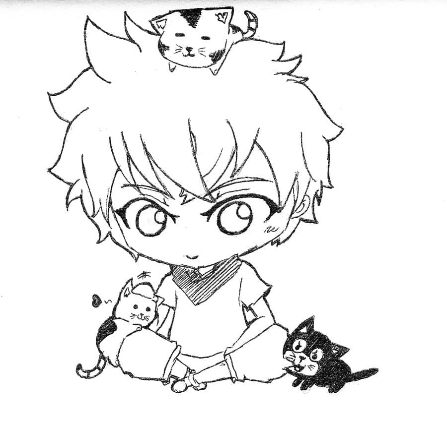 Coloriage Killua Chibi